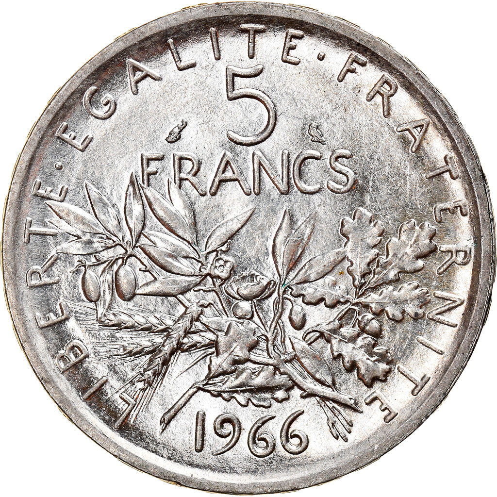 Moneta, Francia, Semeuse, 5 Francs, 1966, Paris, SPL, Argento, KM:926