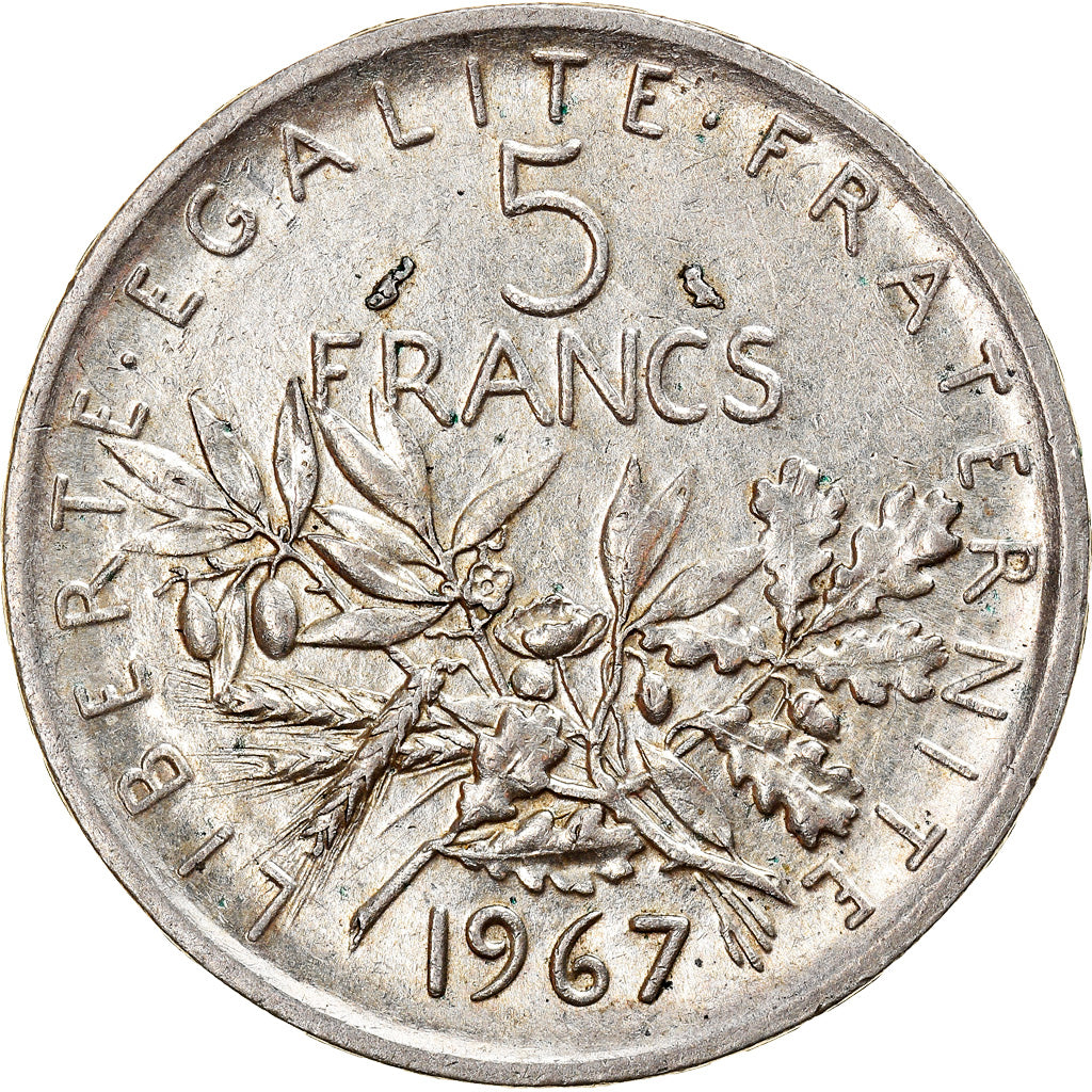 Coin, France, Semeuse, 5 Francs, 1967, Paris, AU(50-53), Silver, KM:926