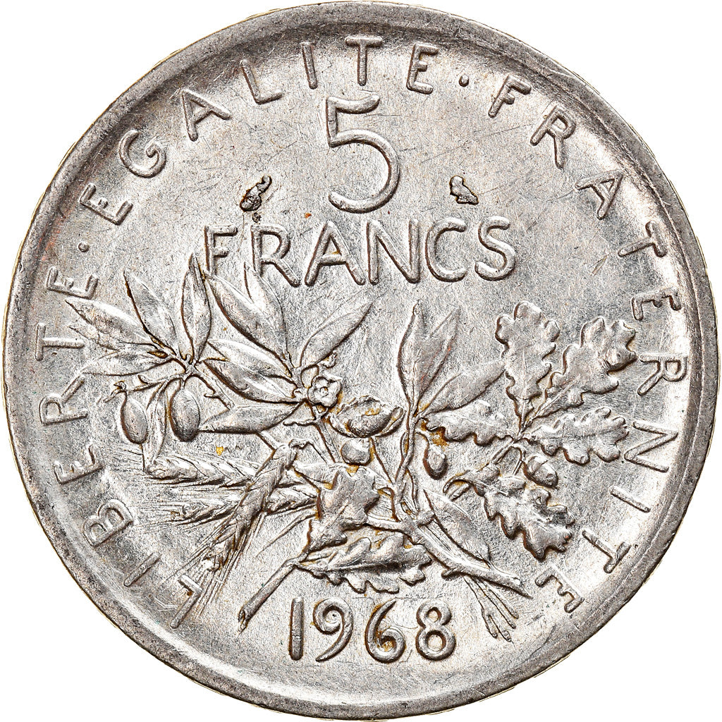 Moneta, Francia, Semeuse, 5 Francs, 1968, Paris, SPL-, Argento, KM:926