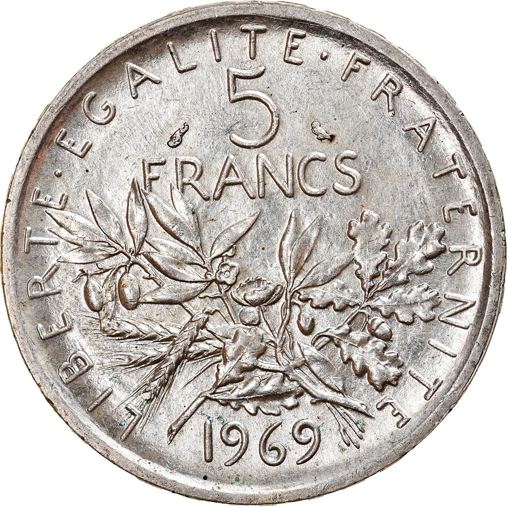 Moneta, Francia, Semeuse, 5 Francs, 1969, SPL, Argento, KM:926, Gadoury:770