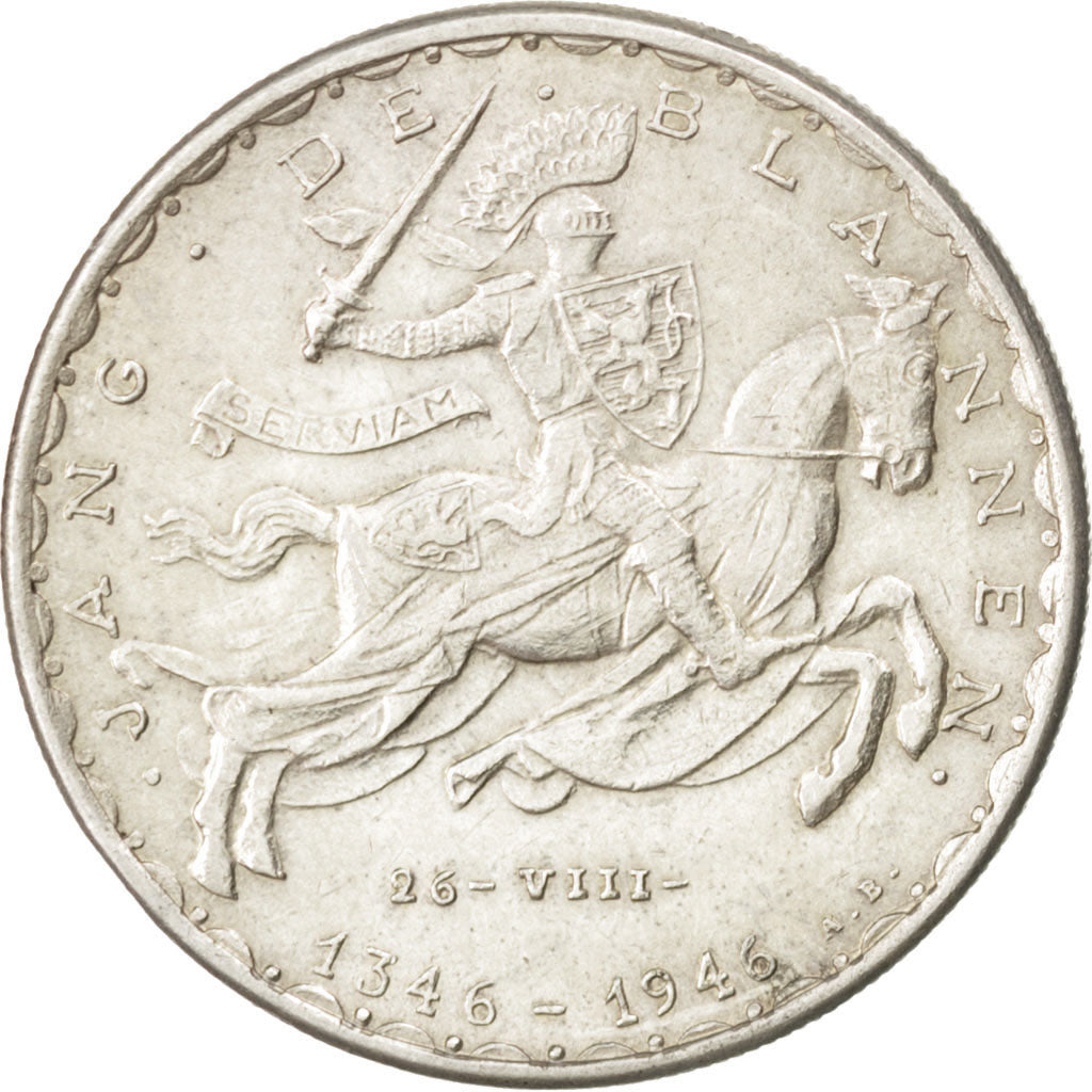 LUXEMBOURG, 20 Francs, 1946, KM #47, AU(55-58), Silver, 27, 8.54