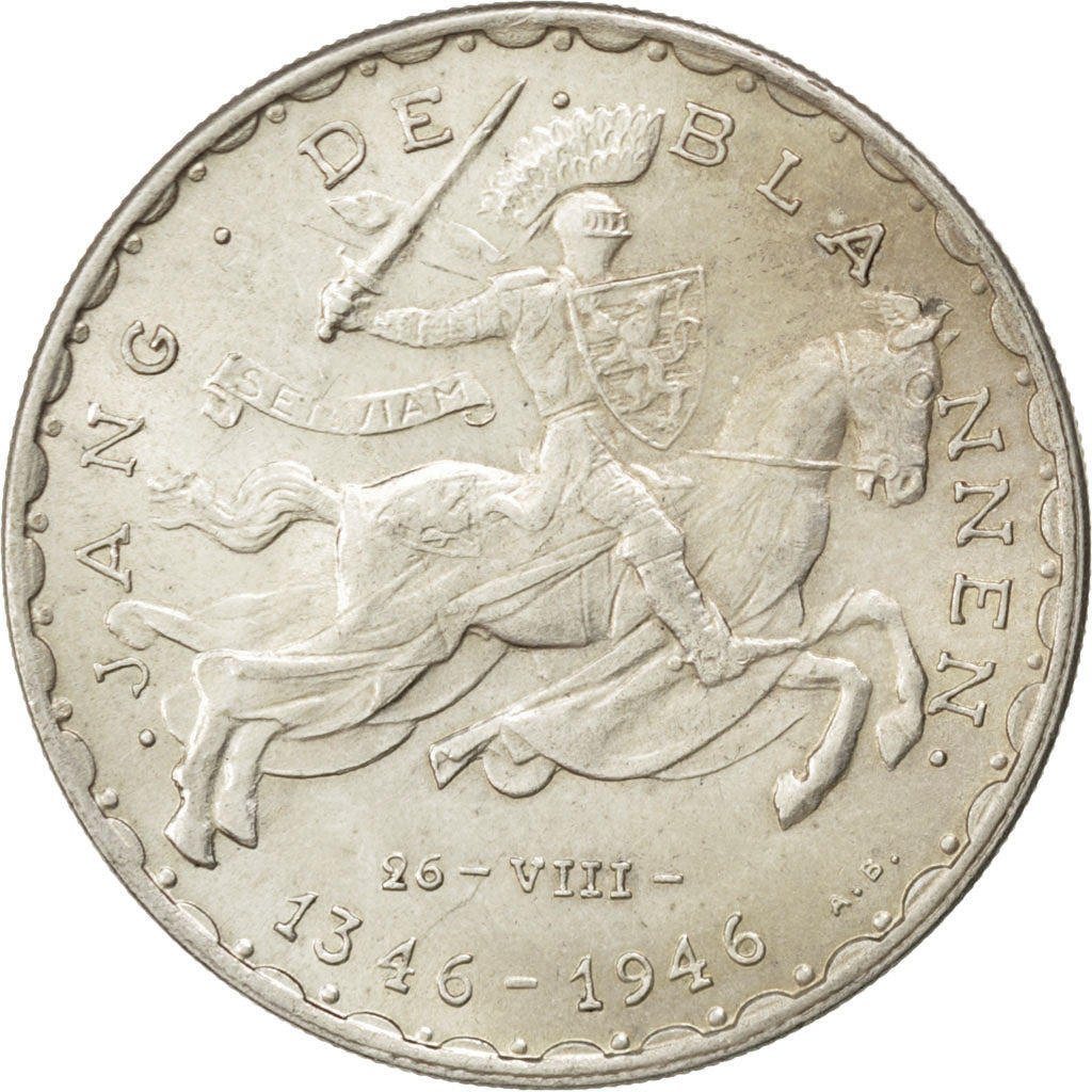 LUXEMBOURG, 50 Francs, 1946, KM #48, AU(55-58), Silver, 30, 12.30