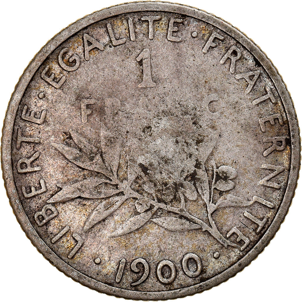 Coin, France, Semeuse, Franc, 1900, Paris, VF(20-25), Silver, KM:844.1