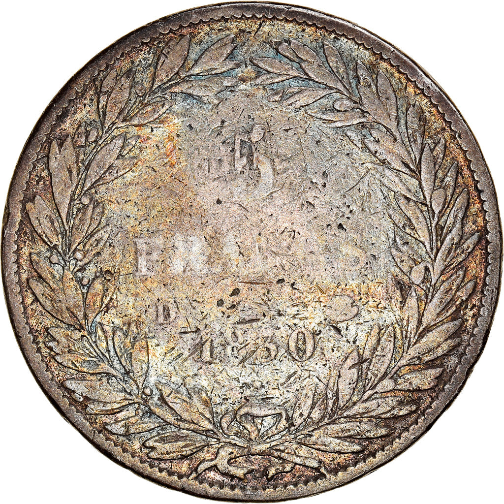 Moneta, Francja, Louis-Philippe, 5 Francs, 1830, Lyon, Sans le I, F(12-15)