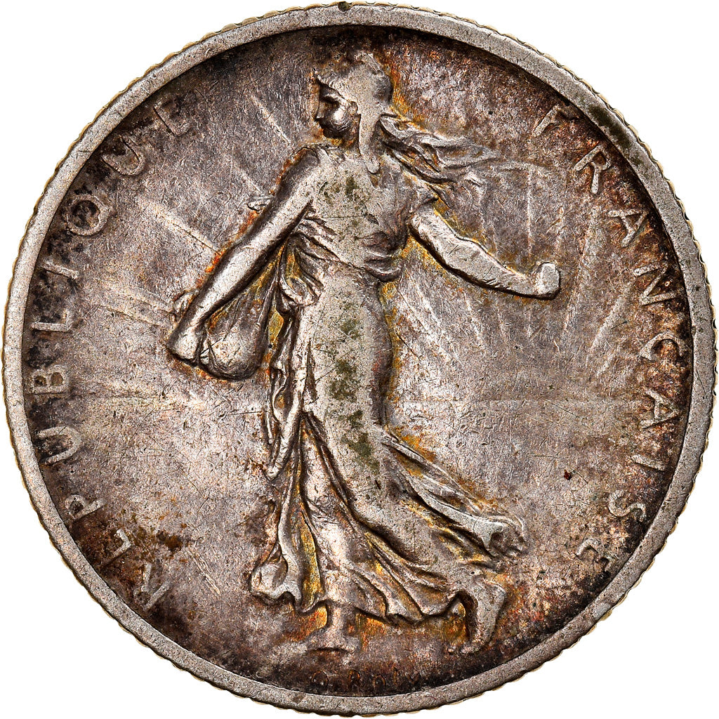 Moneta, Francia, Semeuse, Franc, 1906, Paris, MB+, Argento, KM:844.1