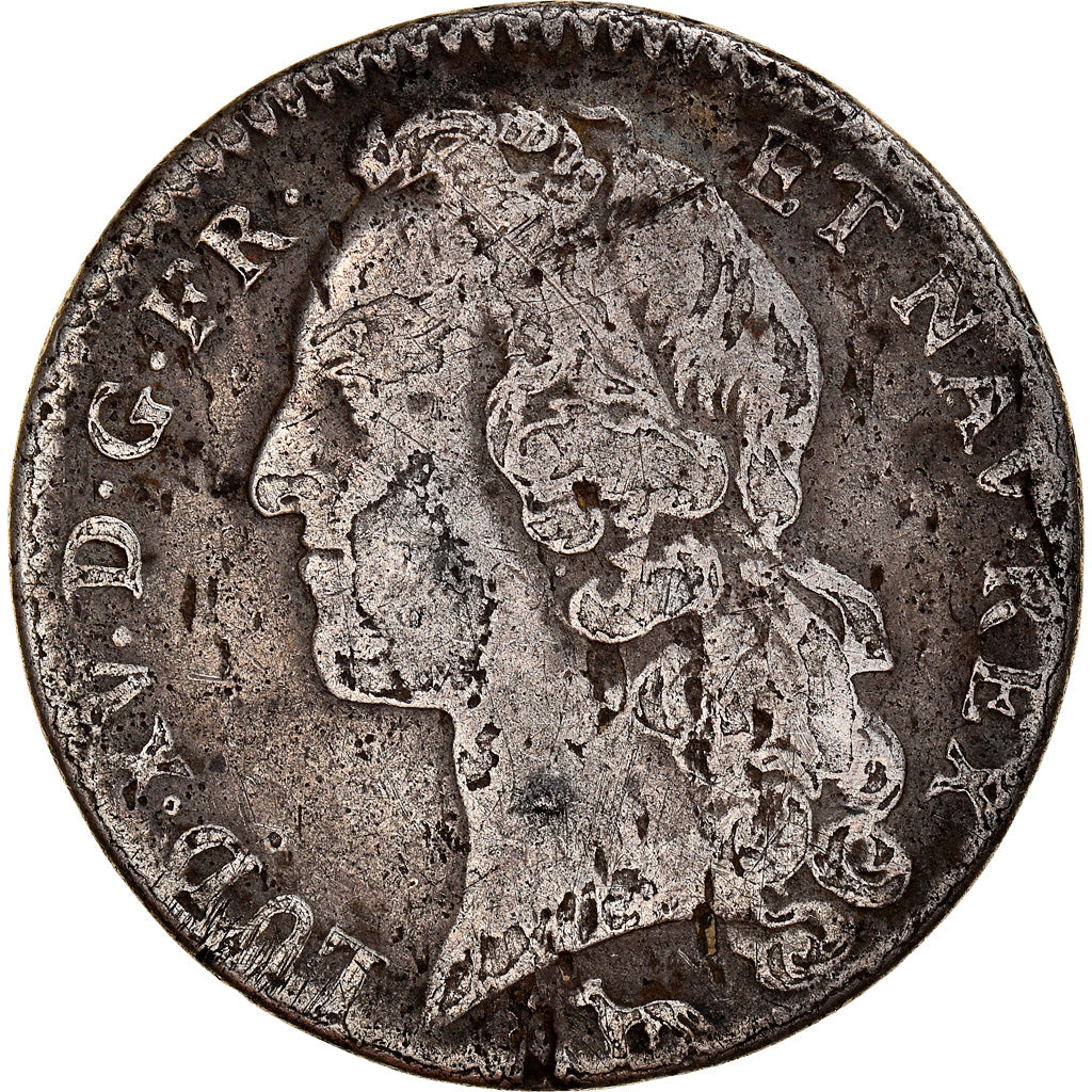Münze, Frankreich, Louis XV, 1/5 Écu au bandeau, 24 Sols, 1/5 ECU, 1750