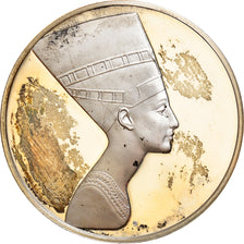 Francia, medalla, Peinture, La Reine Nefertiti, Egyptien, SC, Plata