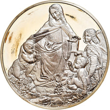 France, Medal, La Vierge au Rocher, Leonard de Vinci, MS(60-62), Silver