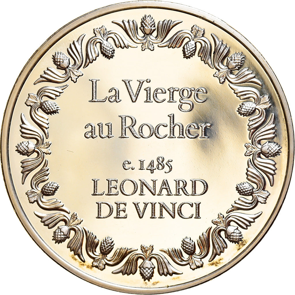 Francja, Medal, La Vierge au Rocher, Leonard de Vinci, MS(60-62), Srebro