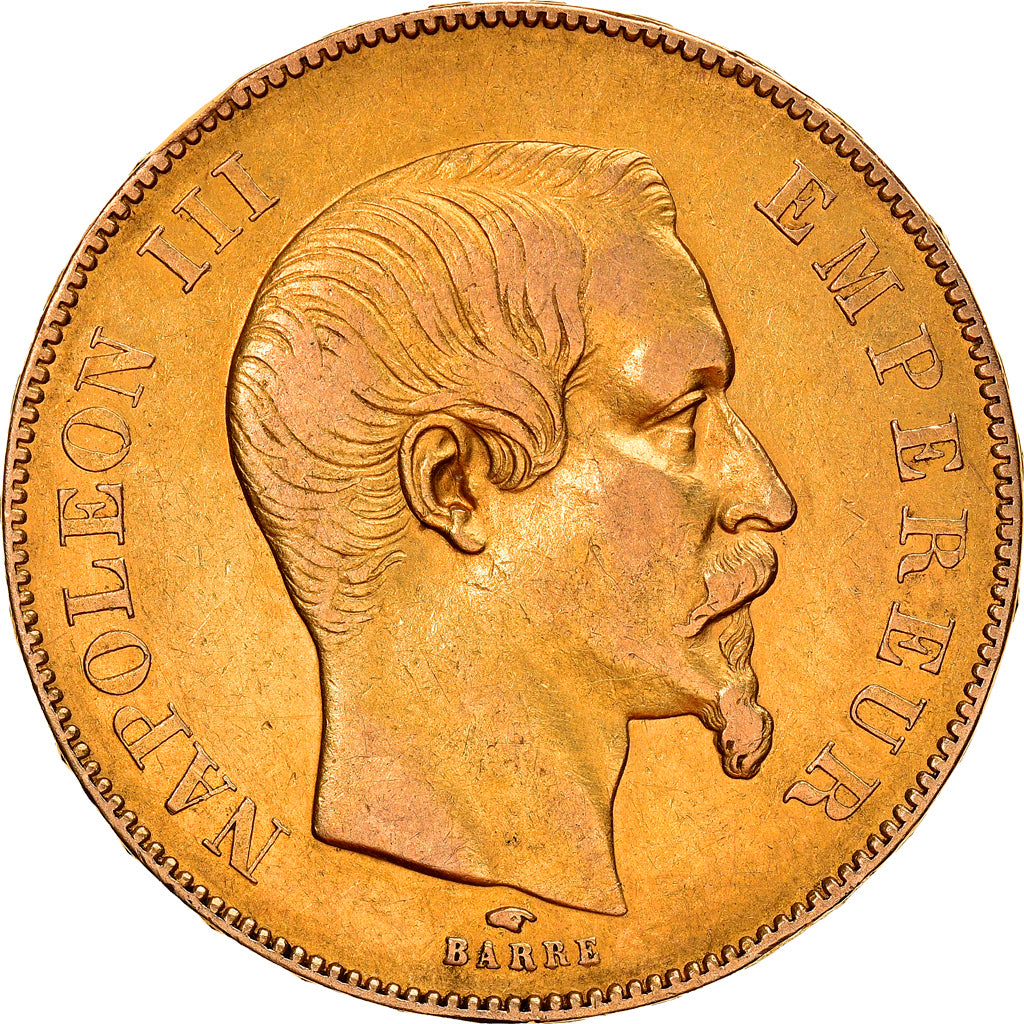 Moeda, França, Napoleon III, 50 Francs, 1856, Paris, AU(50-53), Dourado