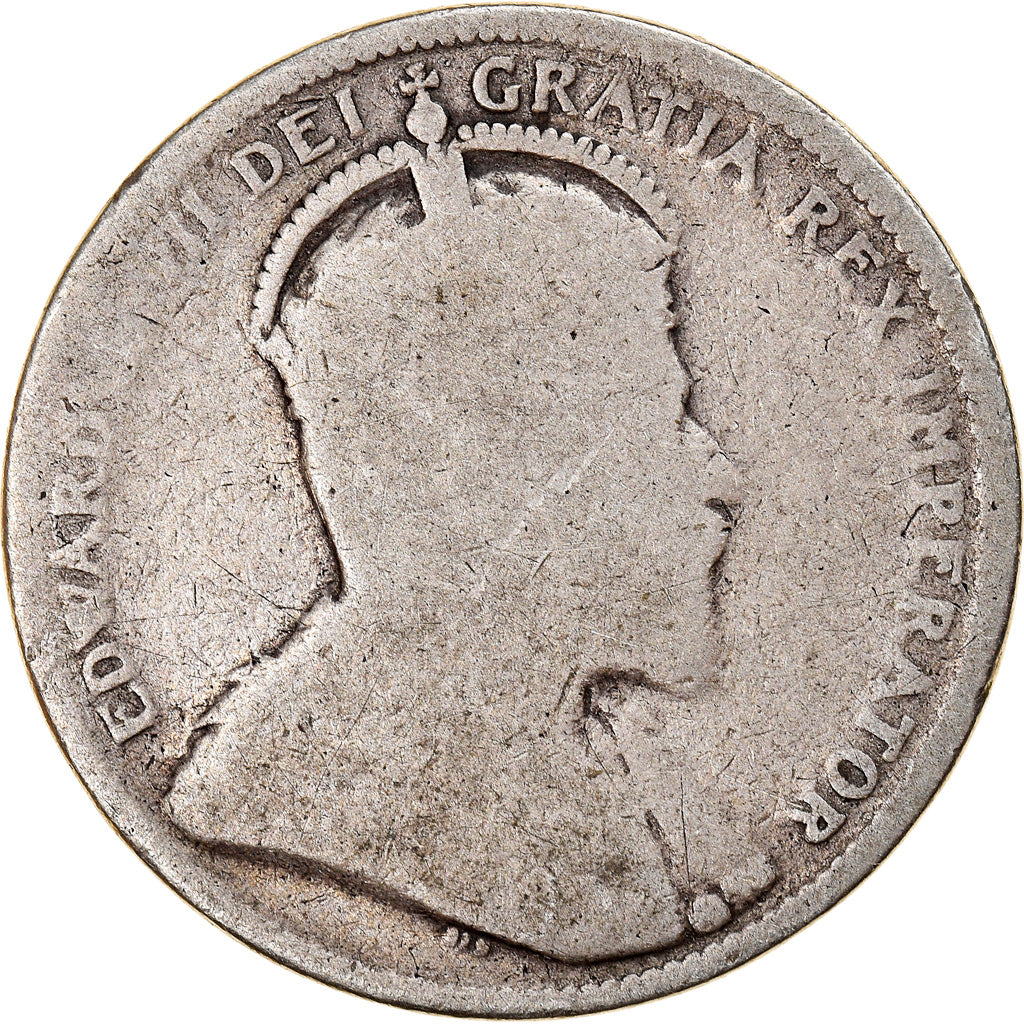Coin, Canada, Edward VII, 25 Cents, 1902, Royal Canadian Mint, F(12-15), Silver
