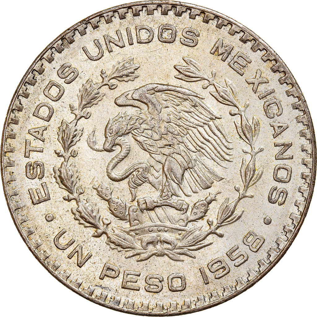 Monnaie, Mexique, Peso, 1958, Mexico City, SUP+, Argent, KM:459