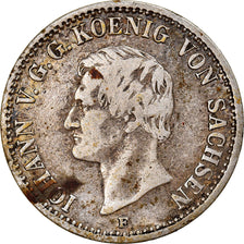Coin, German States, SAXONY-ALBERTINE, Johann, 1/3 Thaler, 1/2 Gulden, 1859