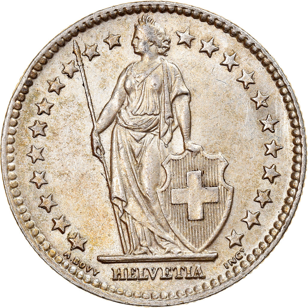 Coin, Switzerland, 2 Francs, 1955, Bern, AU(50-53), Silver, KM:21