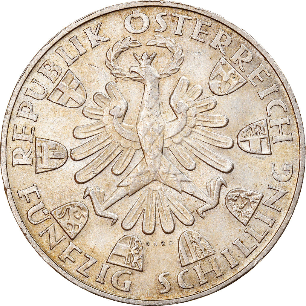 Coin, Austria, 50 Schilling, 1959, AU(55-58), Silver, KM:2888