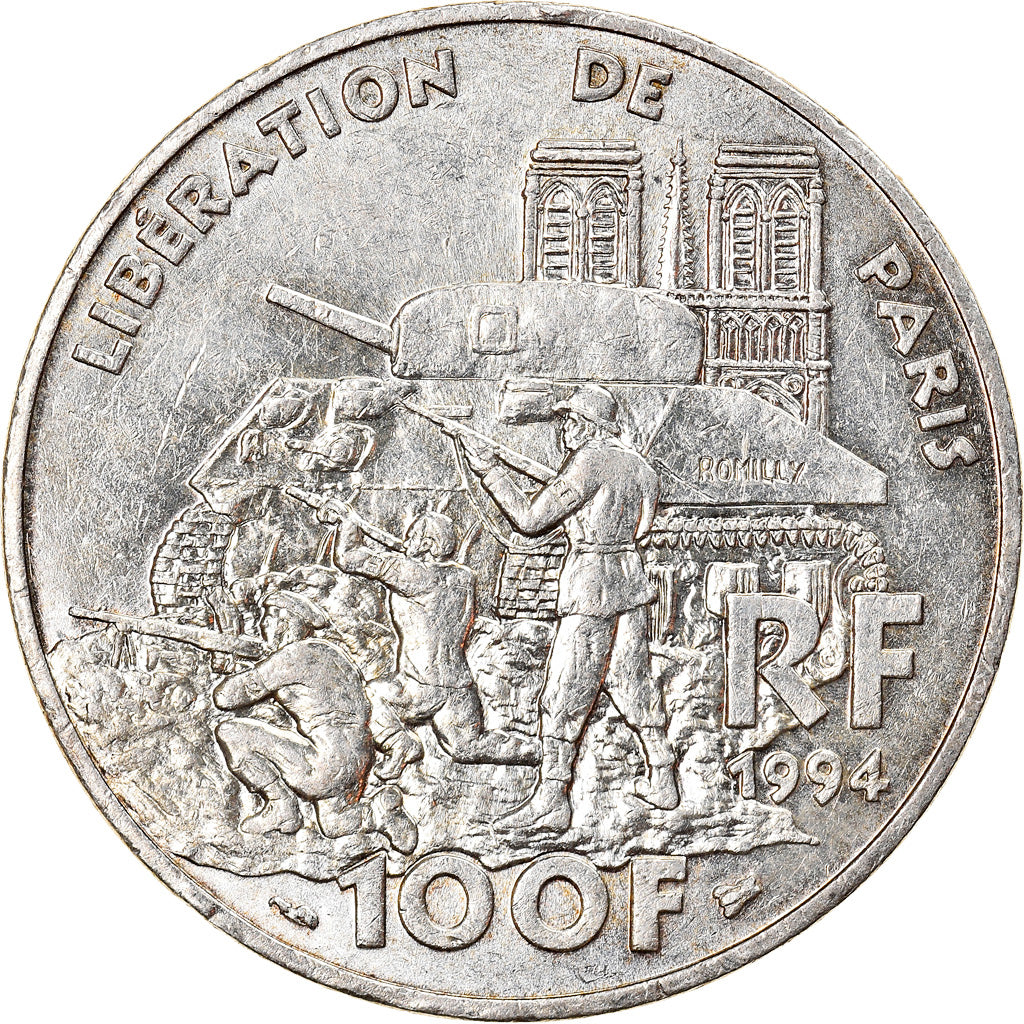 Moneta, Francja, Libération de Paris, 100 Francs, 1994, Paris, AU(50-53)