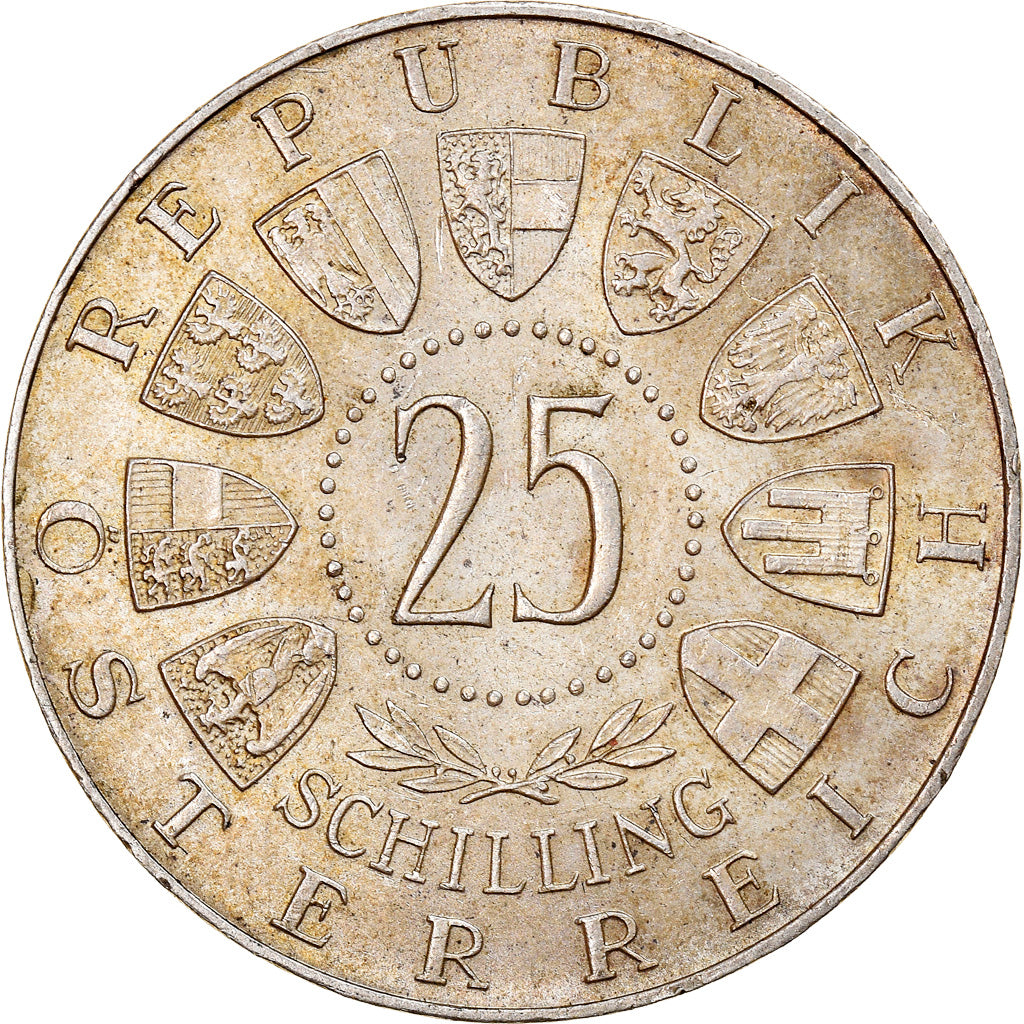 Coin, Austria, 25 Schilling, 1957, AU(50-53), Silver, KM:2883