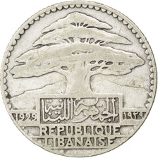 LEBANON, 25 Piastres, 1929, Paris, KM #7, VF(30-35), Silver, 4.90