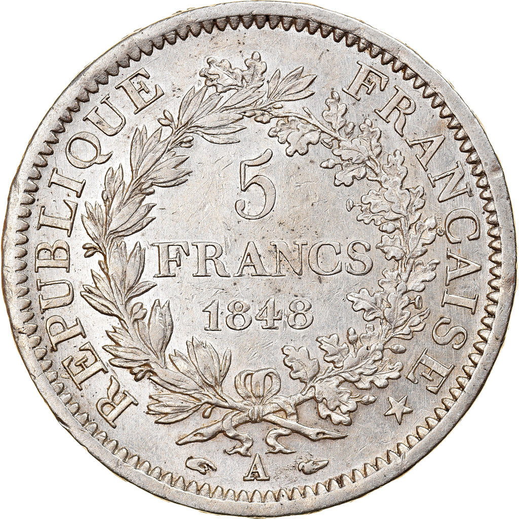 Monnaie, France, Hercule, 5 Francs, 1848, Paris, TTB+, Argent, Gadoury:683