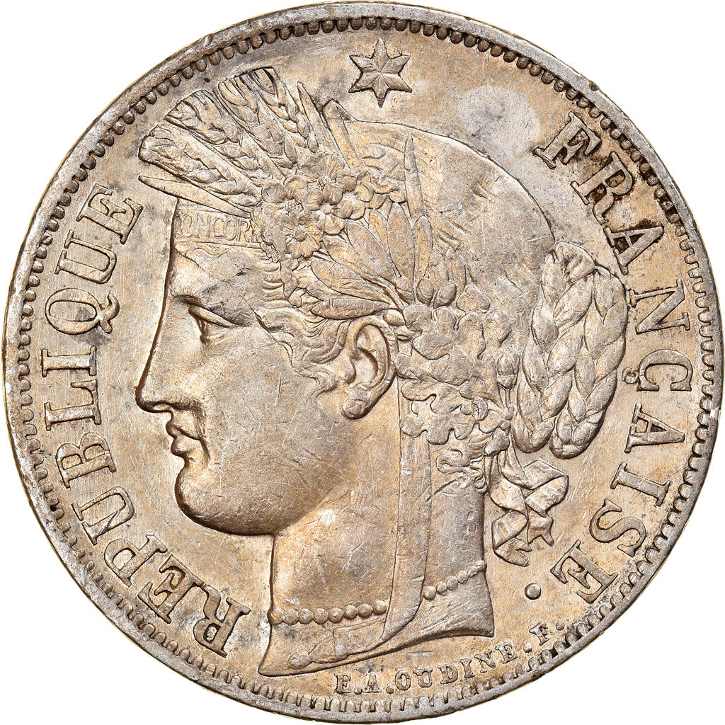 Moneta, Francia, Cérès, 5 Francs, 1850, Paris, BB, Argento, KM:761.1