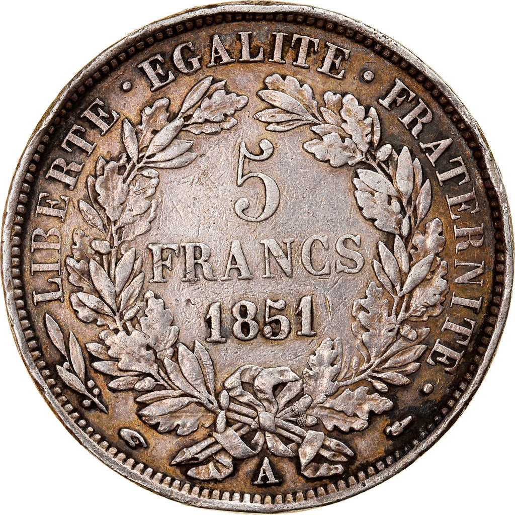Münze, Frankreich, Cérès, 5 Francs, 1851, Paris, SS, Silber, KM:761.1