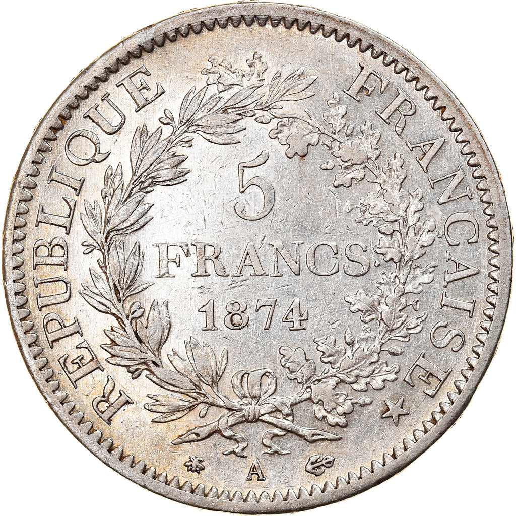 Coin, France, Hercule, 5 Francs, 1874, Paris, EF(40-45), Silver, KM:820.1