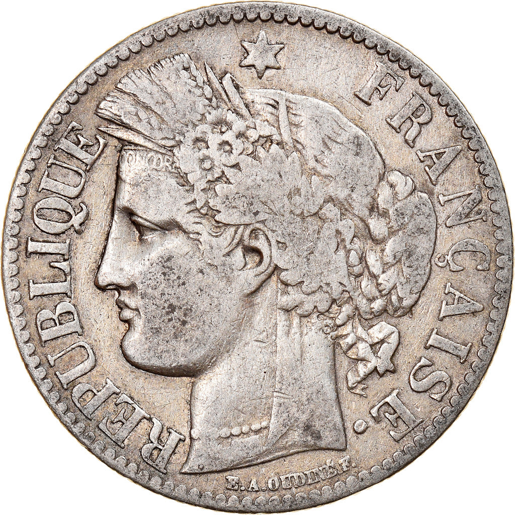 Coin, France, Cérès, 2 Francs, 1873, Paris, VF(30-35), Silver, KM:817.1