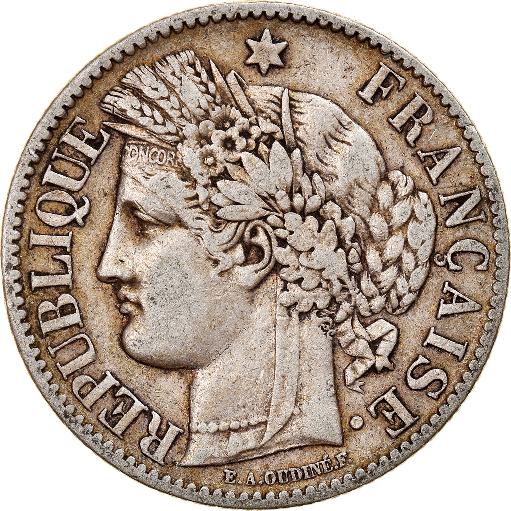 Moneta, Francja, Cérès, 2 Francs, 1887, Paris, EF(40-45), Srebro, KM:817.1