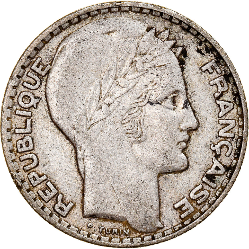 Monnaie, France, Turin, 10 Francs, 1929, Paris, fautée - désaxée, TTB