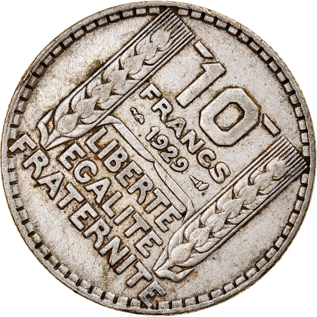 Monnaie, France, Turin, 10 Francs, 1929, Paris, fautée - désaxée, TTB