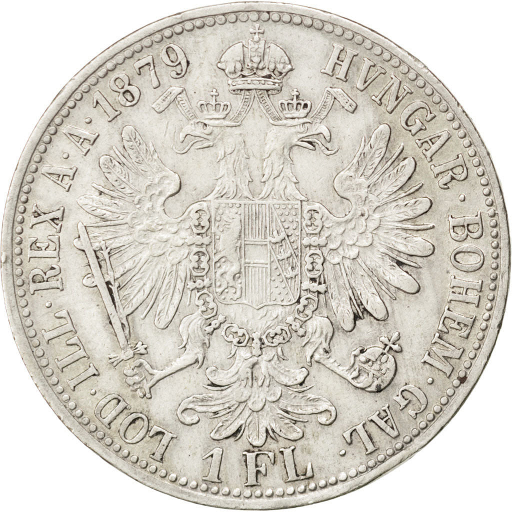 AUSTRIA, Florin, 1879, KM #2222, EF(40-45), Silver, 29.2, 12.22