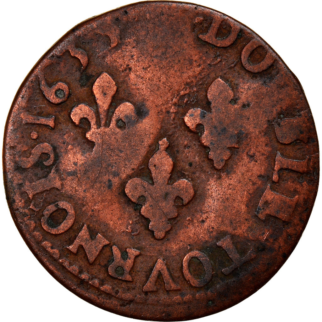Monnaie, France, Louis XIII, Double tournois de Navarre, Double Tournois, 1635