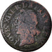 Moneta, Francia, Louis XIII, Double Tournois, 1642, MB, Rame