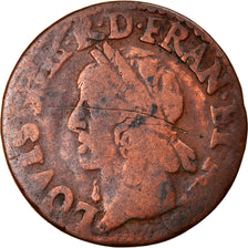 Münze, Frankreich, Louis XIII, Double tournois de Warin, tête à gauche