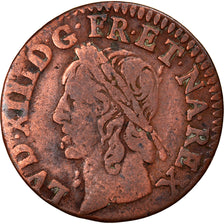 Münze, Frankreich, Louis XIII, Double tournois de Warin, tête à gauche