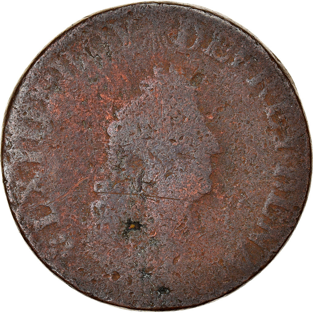 Moneta, Francia, Louis XIV, Quatre deniers de Strasbourg, 4 Deniers, 1697