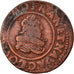 Moneda, Francia, Double Tournois, 1632, Lyon, BC+, Cobre