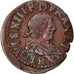 Coin, France, Louis XIII, Double tournois, buste laurée et drapé, Double