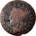 Moeda, França, Louis XIII, Double tournois de Warin, tête à gauche, Double