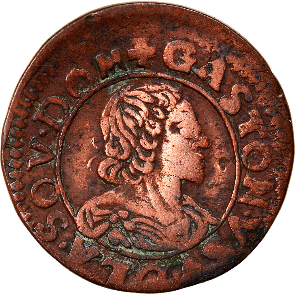 Moneta, STATI FRANCESI, DOMBES, Double Tournois, 1640, Trévoux, MB+, Rame