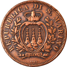 Moneta, San Marino, 10 Centesimi, 1875, BB, Rame, KM:2