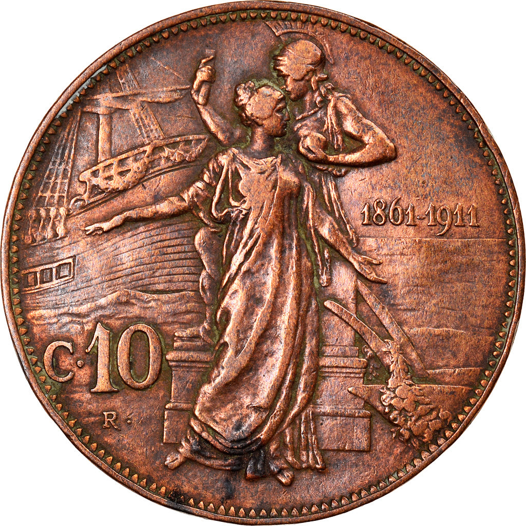 Moeda, Itália, Vittorio Emanuele III, 10 Centesimi, 1911, Rome, EF(40-45)
