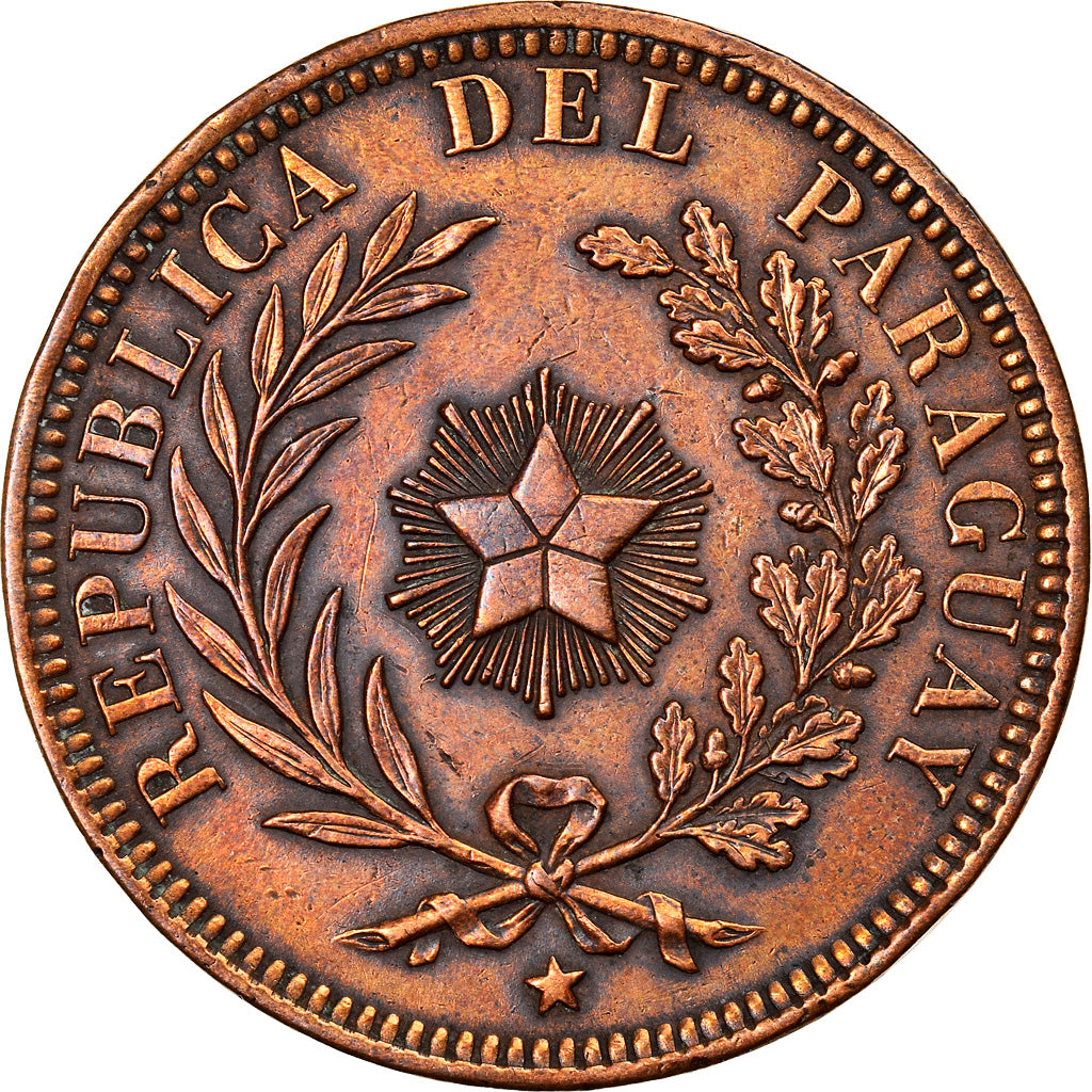 Moneta, Paraguay, 4 Centesimos, 1870, BB+, Rame, KM:4.1