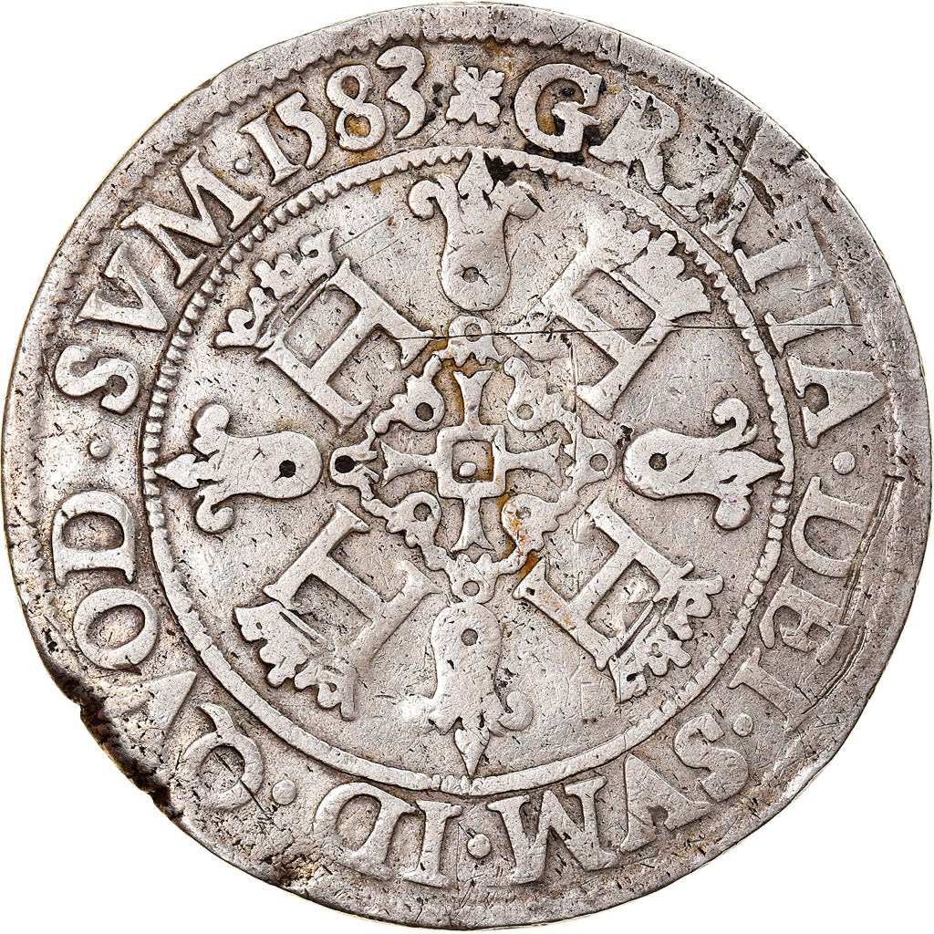 Moneta, Francia, Béarn, Henri III (Henri II de Béarn), Franc, 1583, Pau, BB