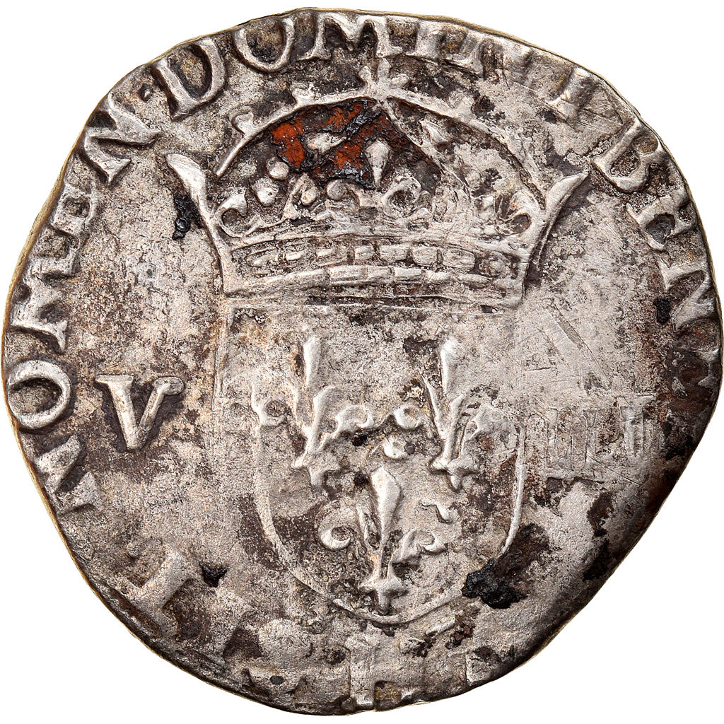 Coin, France, Henri III, 1/8 Ecu, 1581, La Rochelle, VF(30-35), Silver