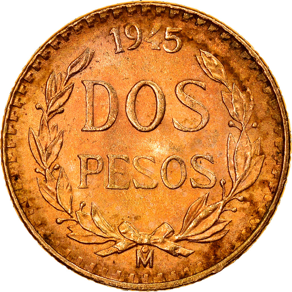 Münze, Mexiko, 2 Pesos, 1945, Mexico City, VZ, Gold, KM:461