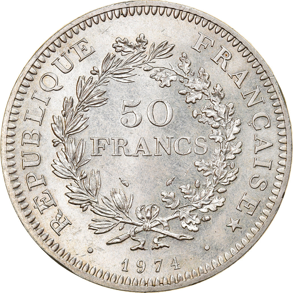 Monnaie, France, Hercule, 50 Francs, 1974, Frappe hybride, SUP+, Argent
