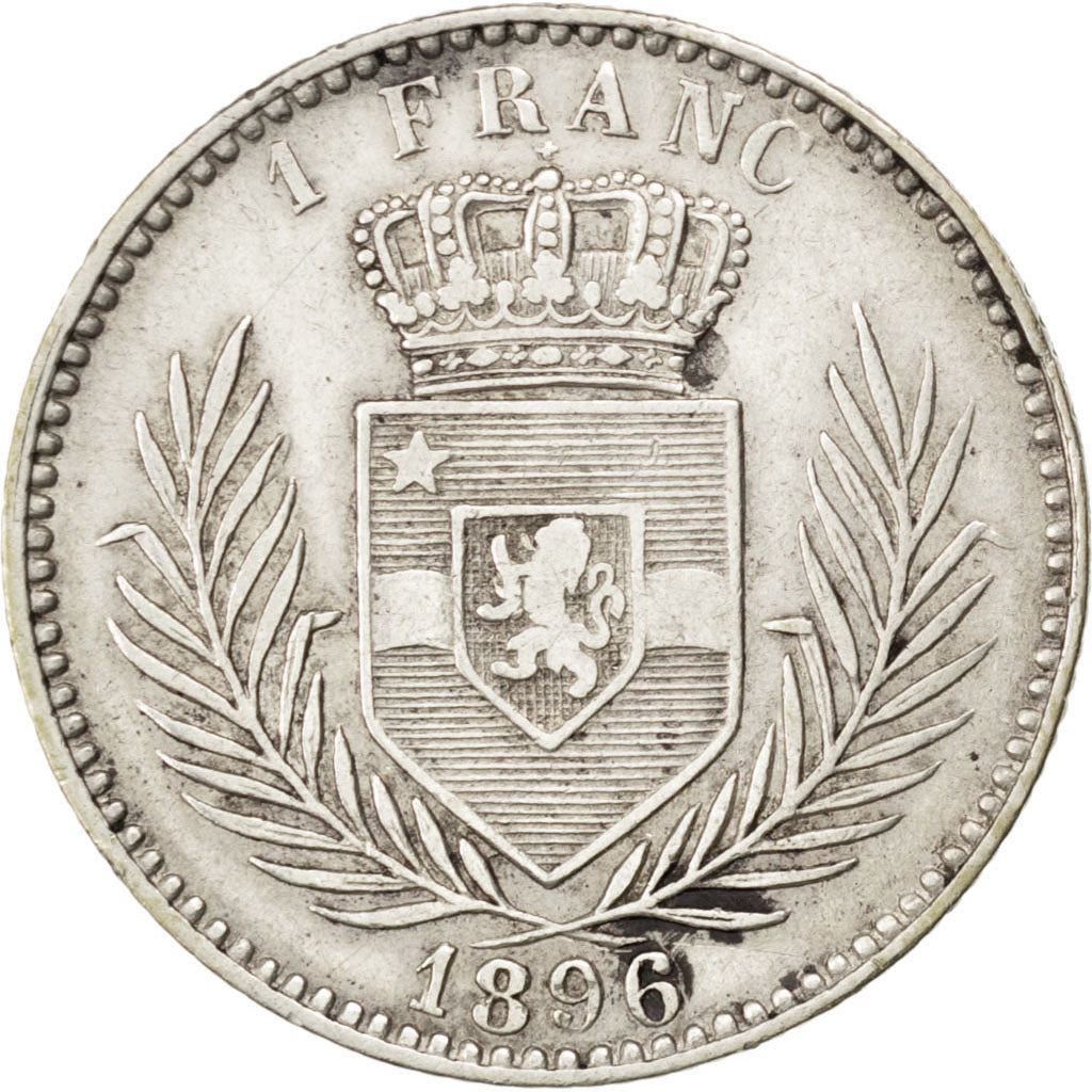 Stato Libero del Congo, Leopold II, Franc, 1896, MB+, Argento, KM:6
