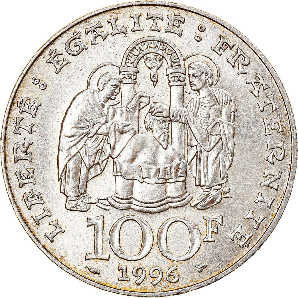 Coin, France, Clovis, 100 Francs, 1996, AU(55-58), Silver, KM:1180, Gadoury:953
