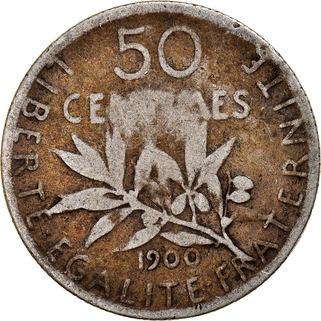 Coin, France, Semeuse, 50 Centimes, 1900, Paris, VF(20-25), Silver, KM:854